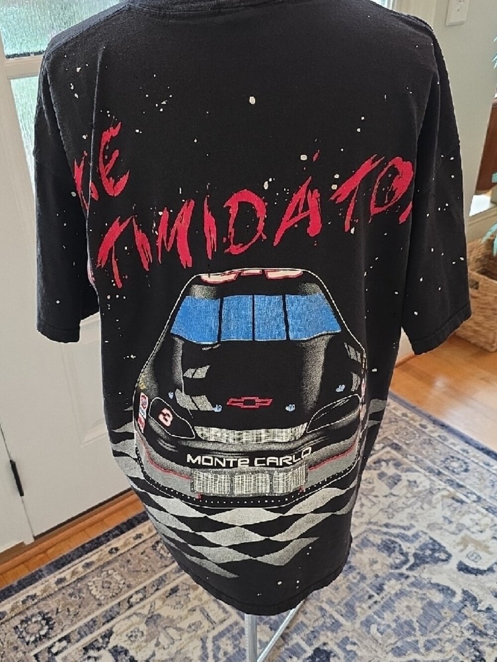 Vintage RARE Dale Earnhardt Racing Graphic Tee - Black with Red & Blue SIZE XL - Picture 3 of 15